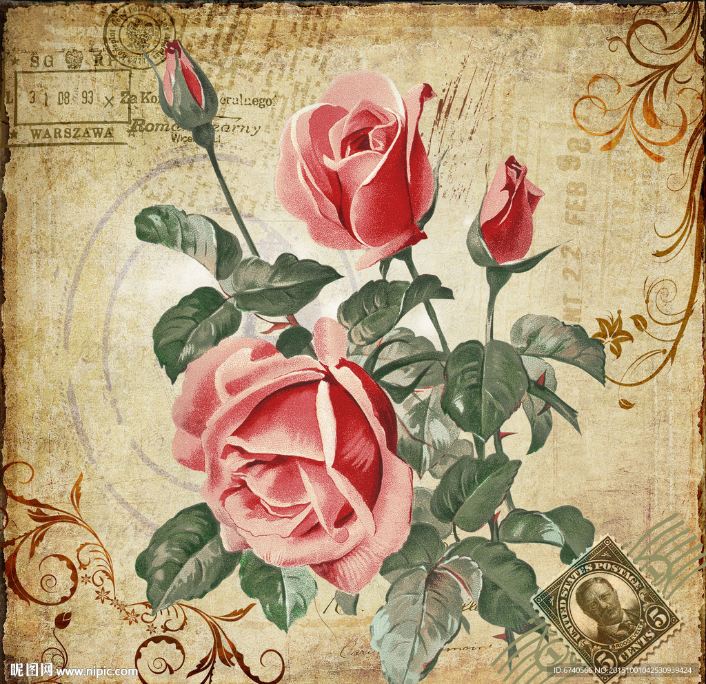 无框画 欧美风格 工艺品贴纸