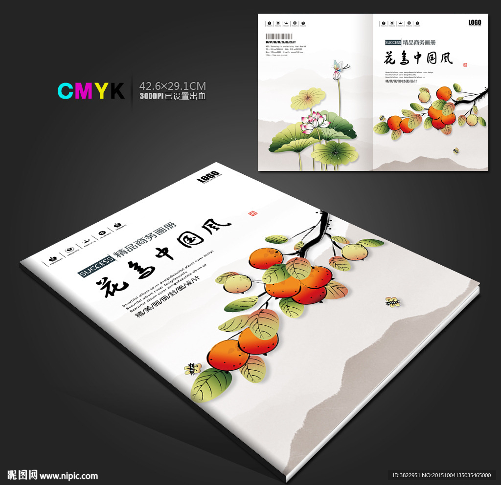 荷花果实中国风画册封面