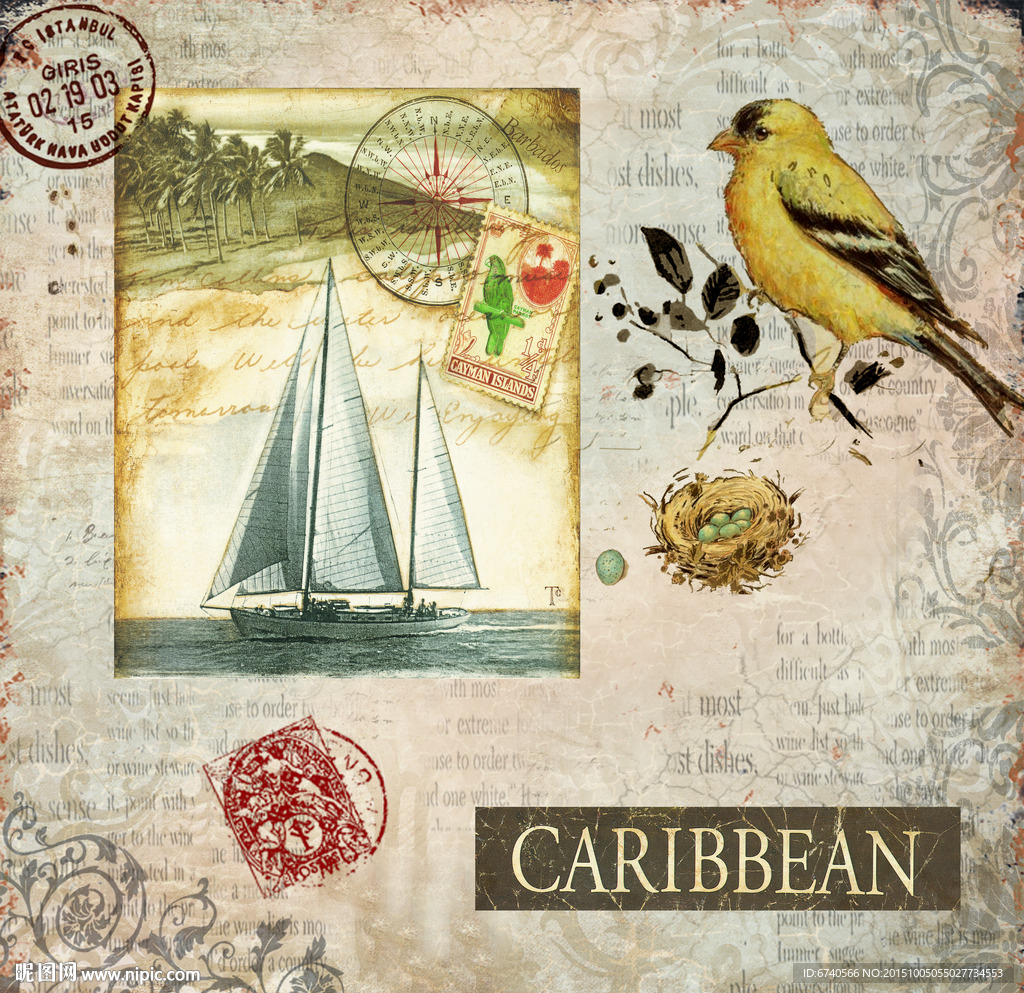 无框画 欧美风格 工艺品贴纸