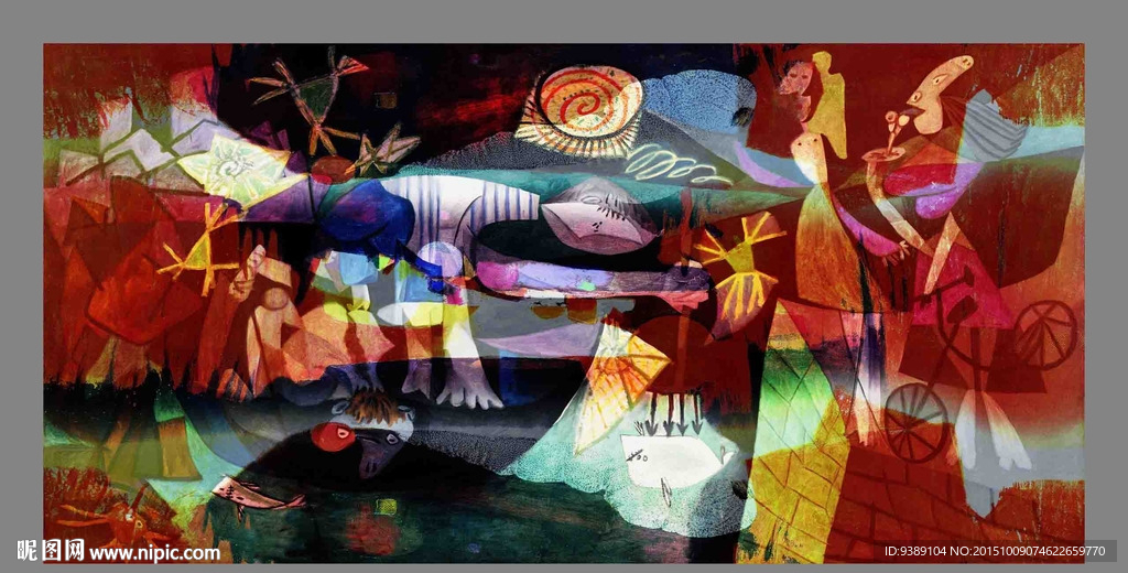 抽象油画设计图__绘画书法_文化艺术_设计图库_昵图网nipic.com