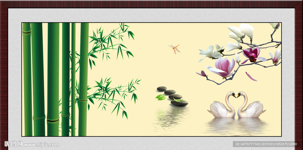 玉兰花装饰画