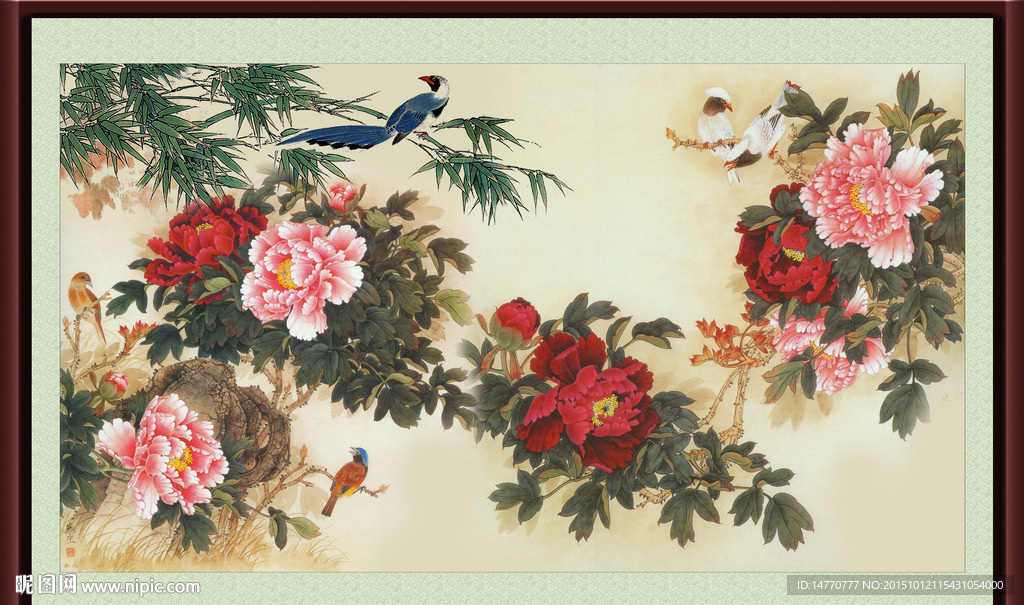 牡丹装饰画