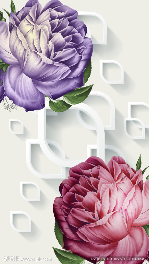 3d花朵室内玄关