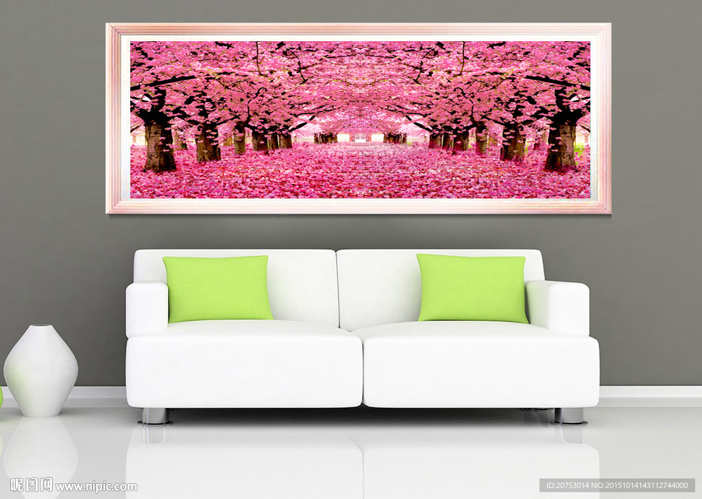 浪漫樱花树装饰无框画