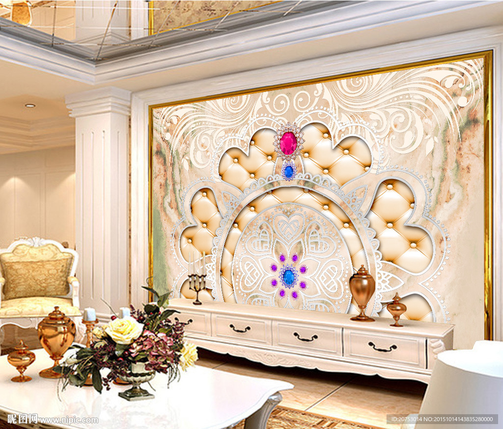 软包高端大理石背景墙