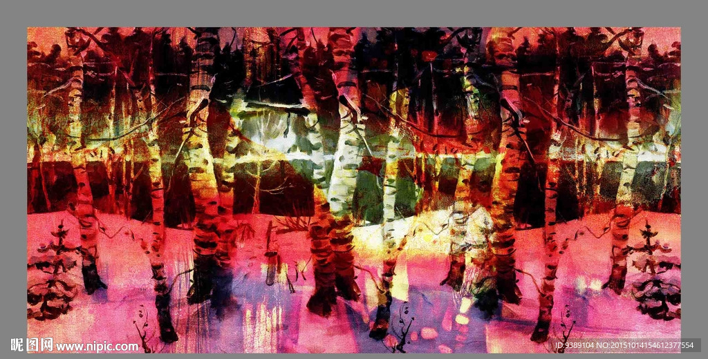树林油画