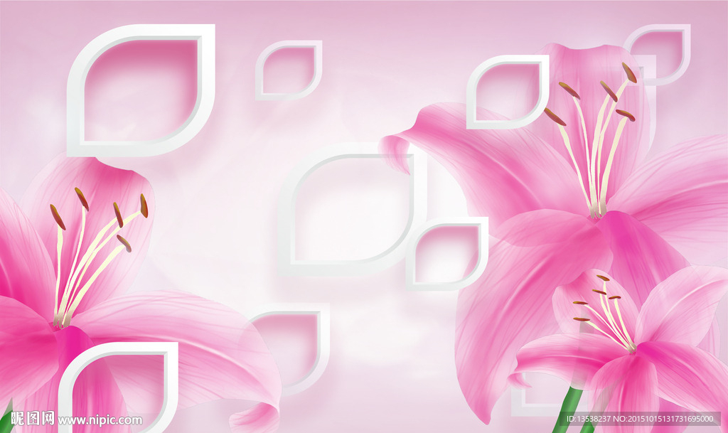 简约现代花卉背景墙