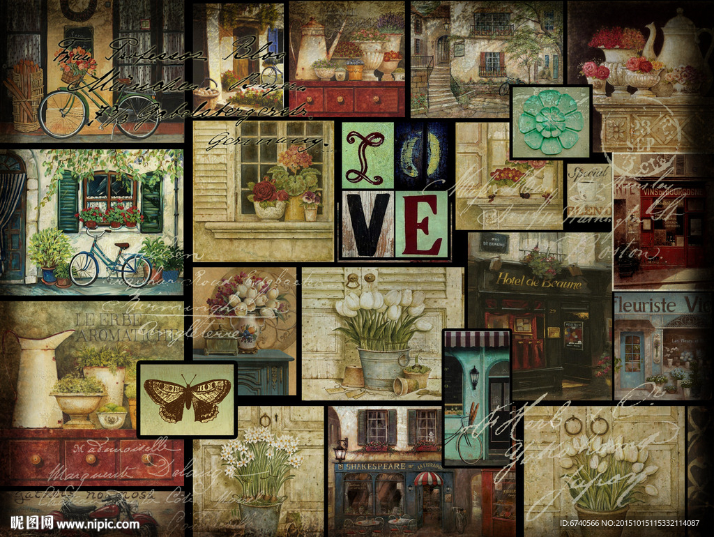 无框画 欧美风格 工艺品贴纸