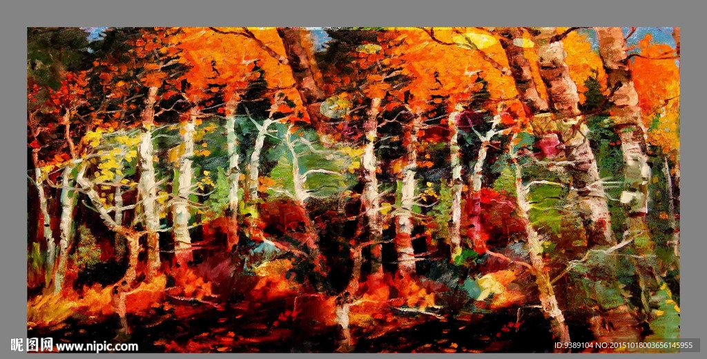 树林油画