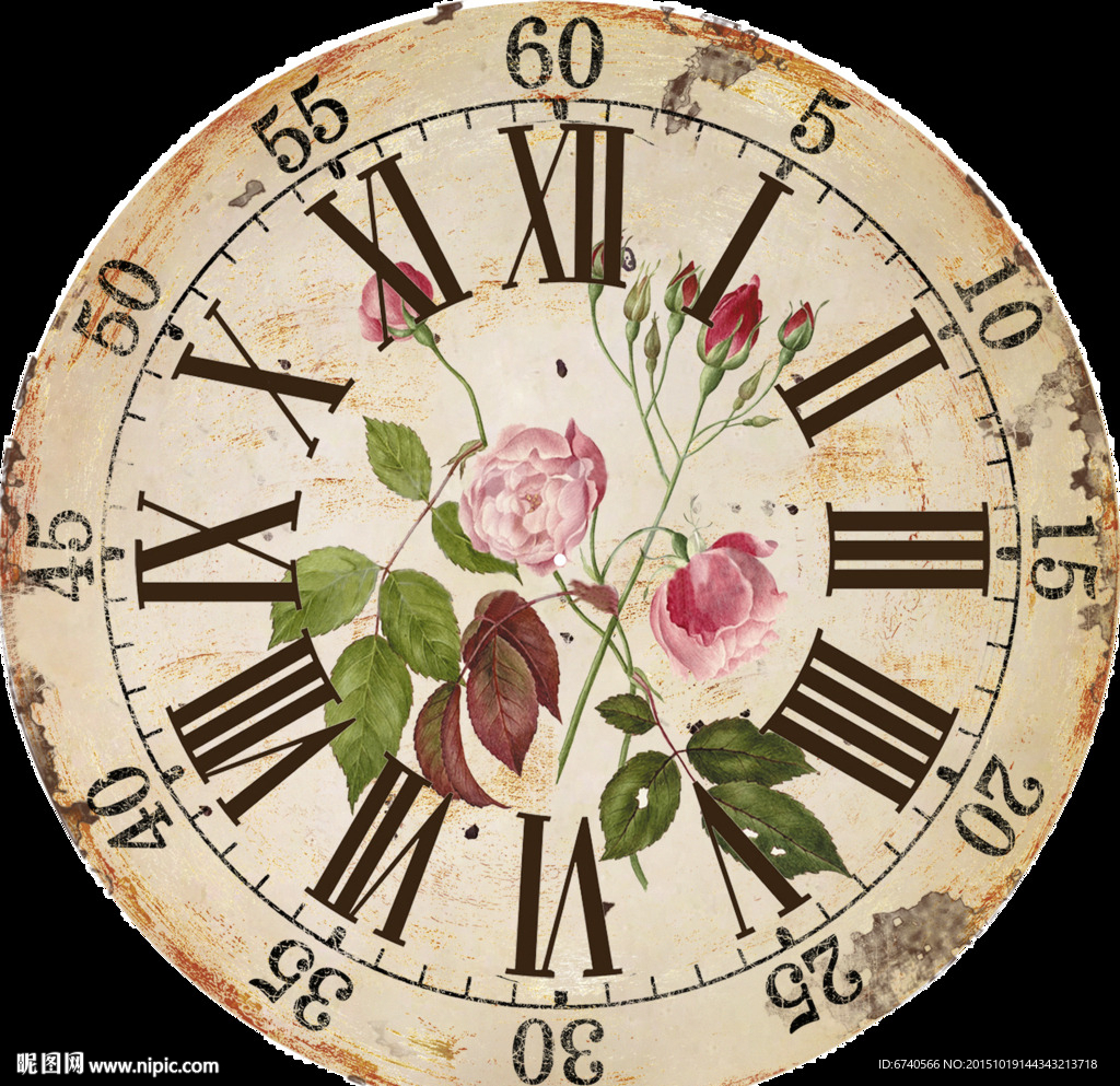 钟面 欧美风格 工艺绘画挂钟