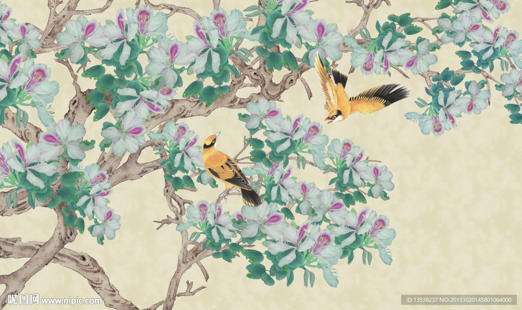 大型花鸟3D客厅电视