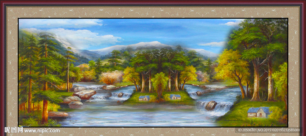 优美山水油画