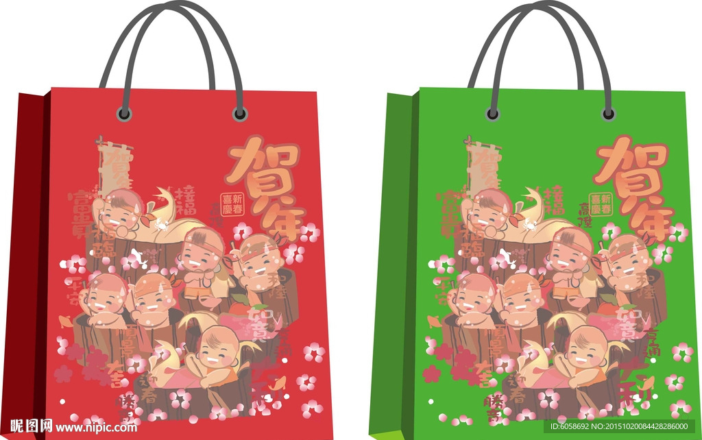 贺年手提袋-平面效果图