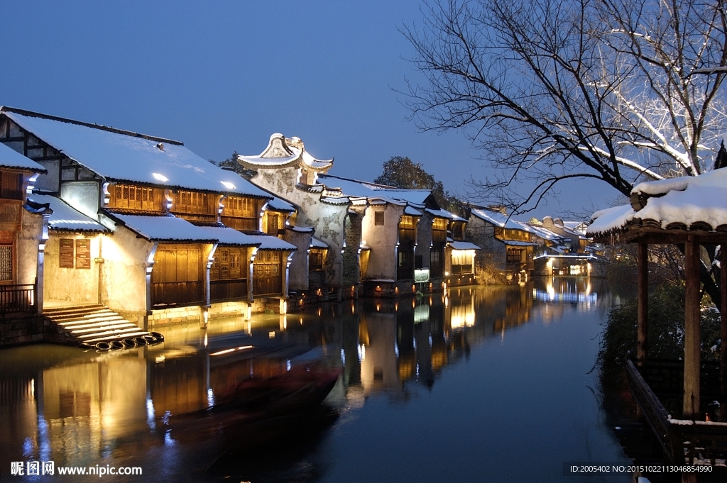 乌镇水乡夜景