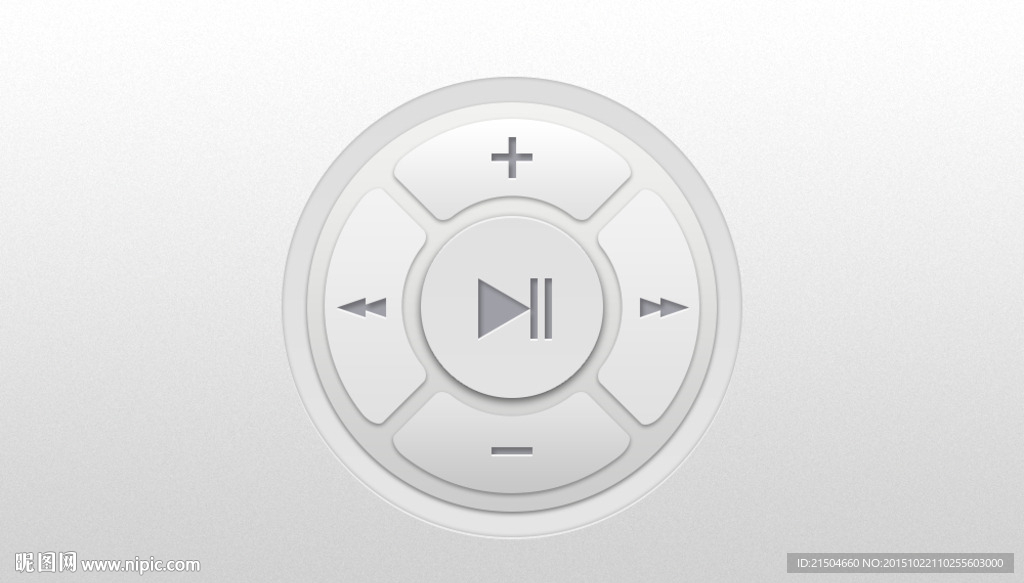 简洁写实播放器按钮