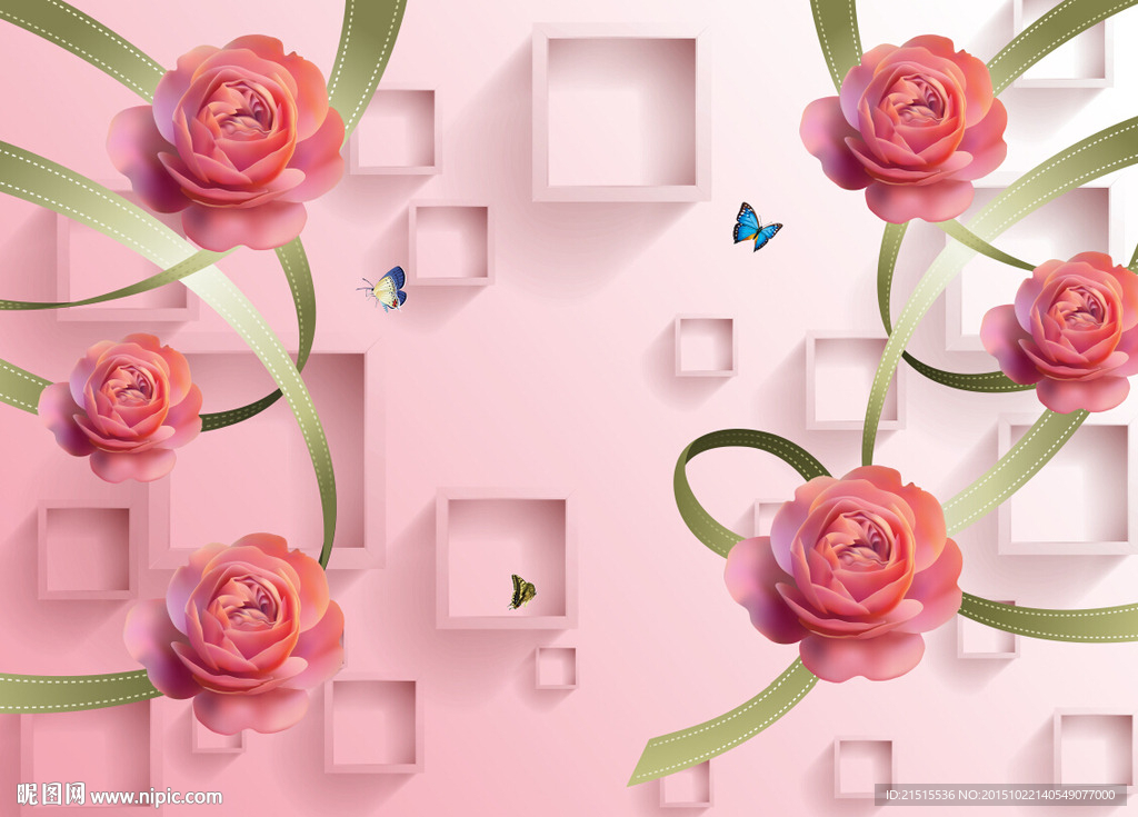 3D玫瑰花