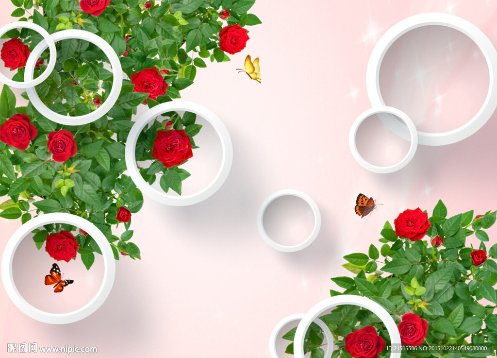 3D玫瑰花