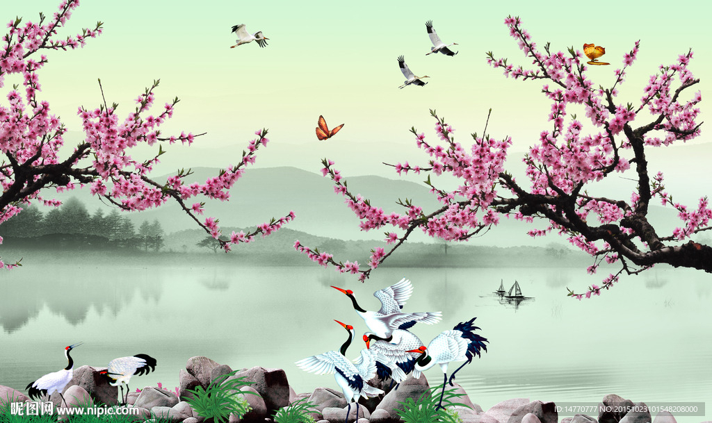 大型壁画梅花