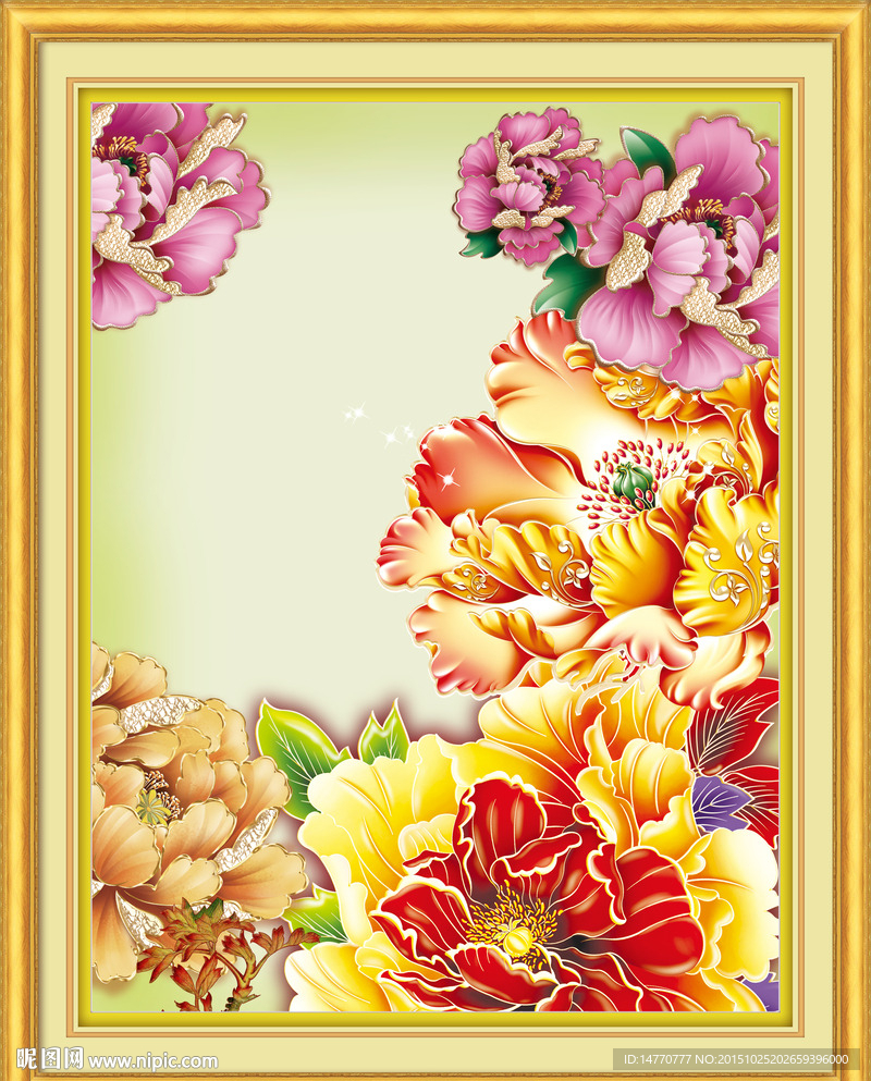 牡丹装饰画