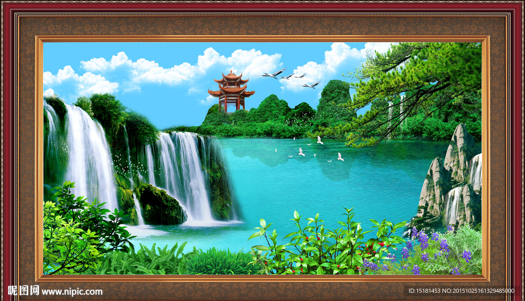 风景画流水生财