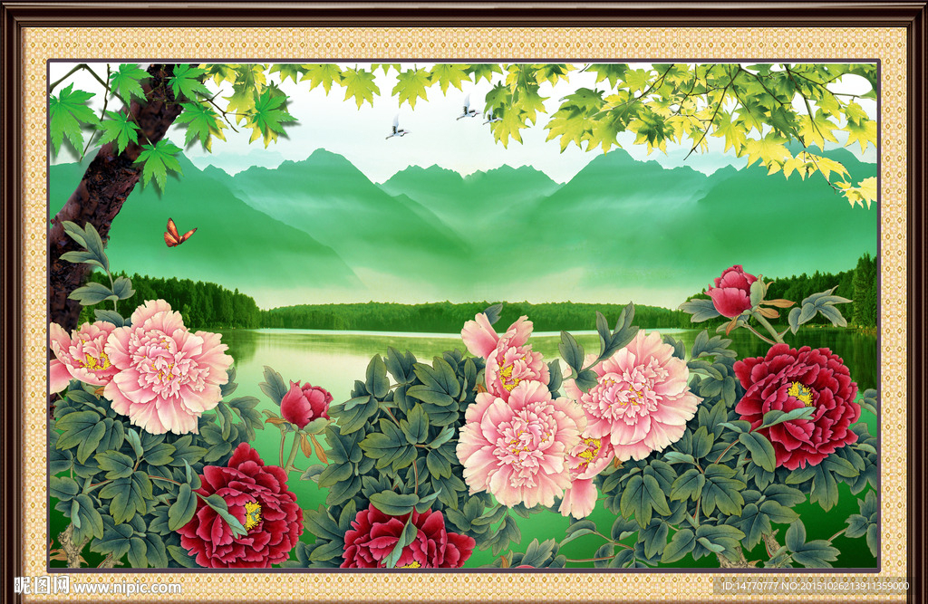 花开富贵风景画