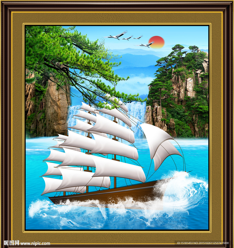 风景画一帆顺风