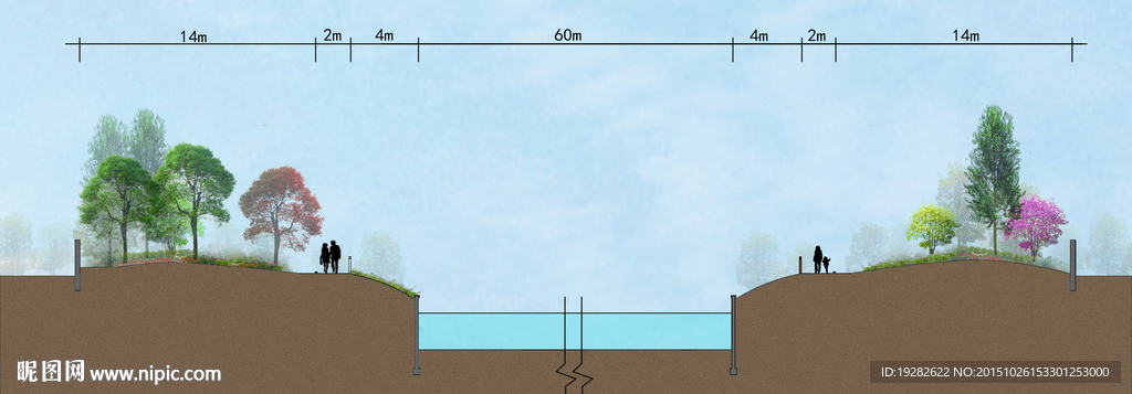 河道剖面示意图图片