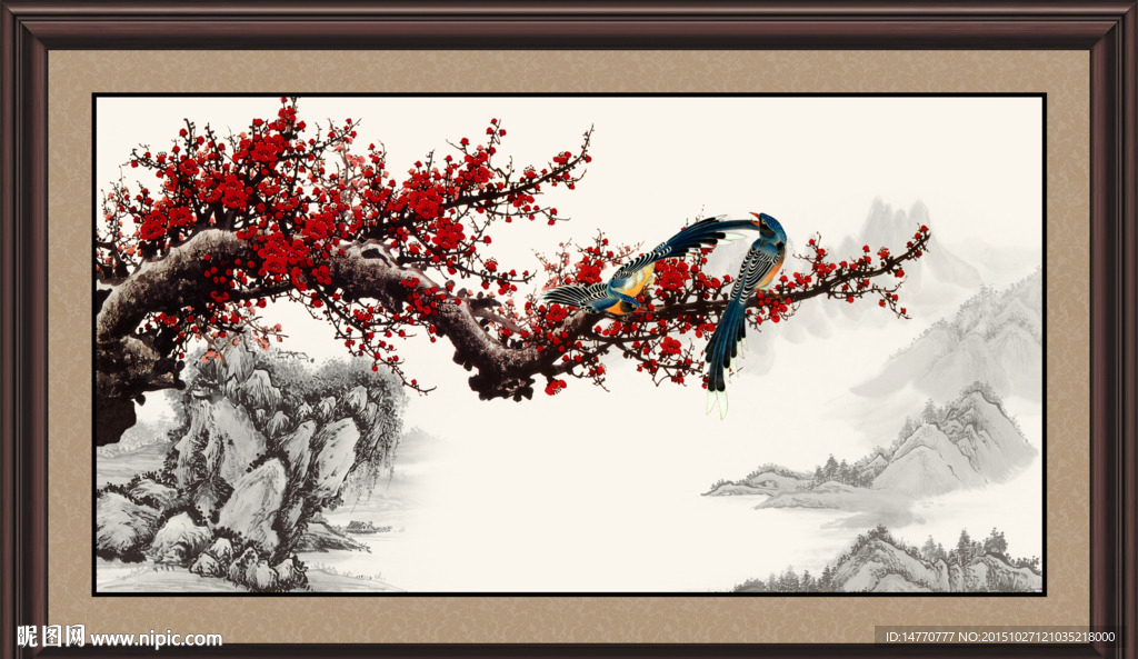 国画梅花装饰画