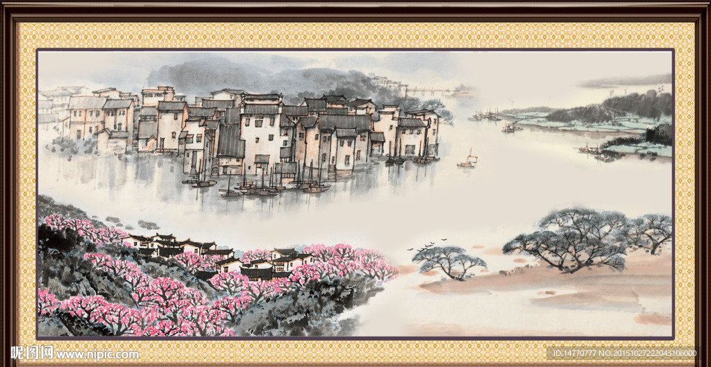 国画山水 水乡江南