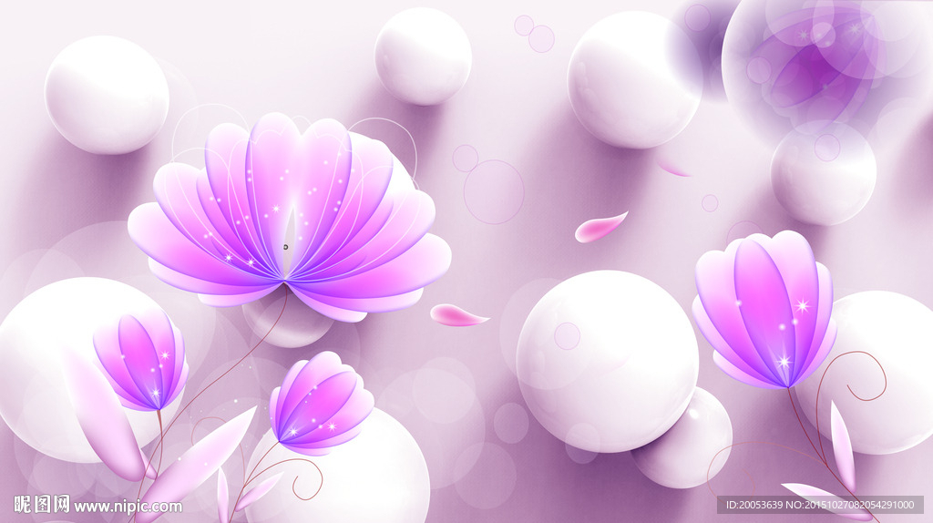 3d花朵电视背景墙