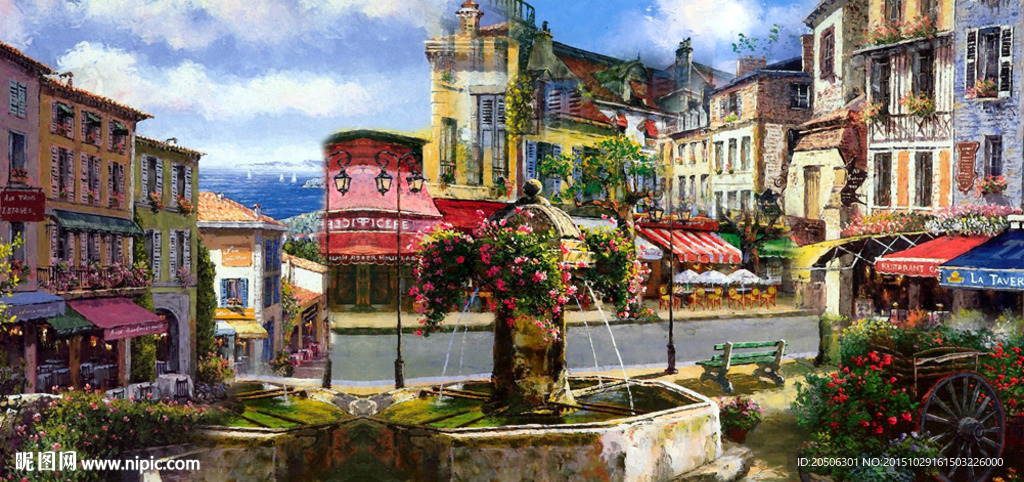 欧洲城市油画