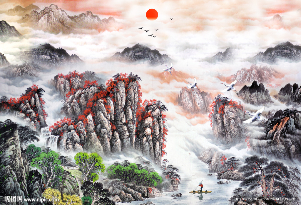 山水画 山水风景