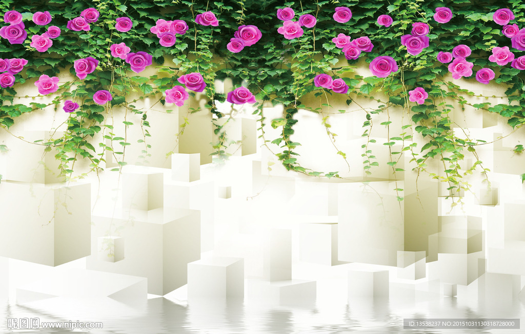 花墙立体格子壁画背景墙