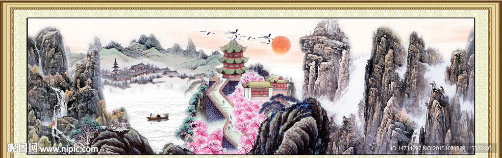 巨幅山水画