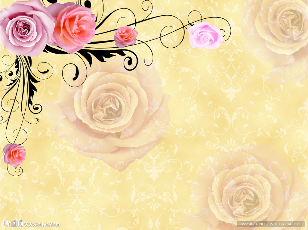 浪漫玫瑰背景图 玫瑰花