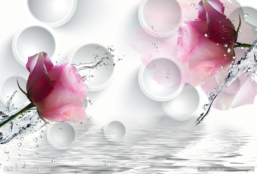 3d出水芙蓉背景墙