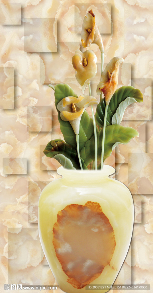 3d花瓶背景墙玄关
