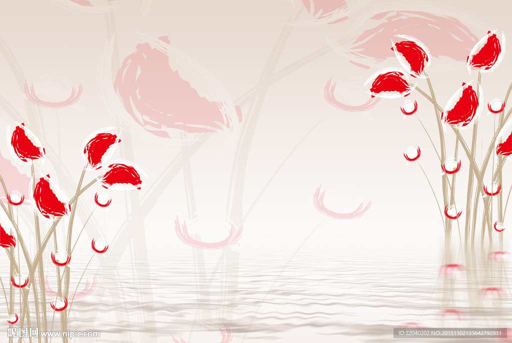 浪漫手绘花朵图