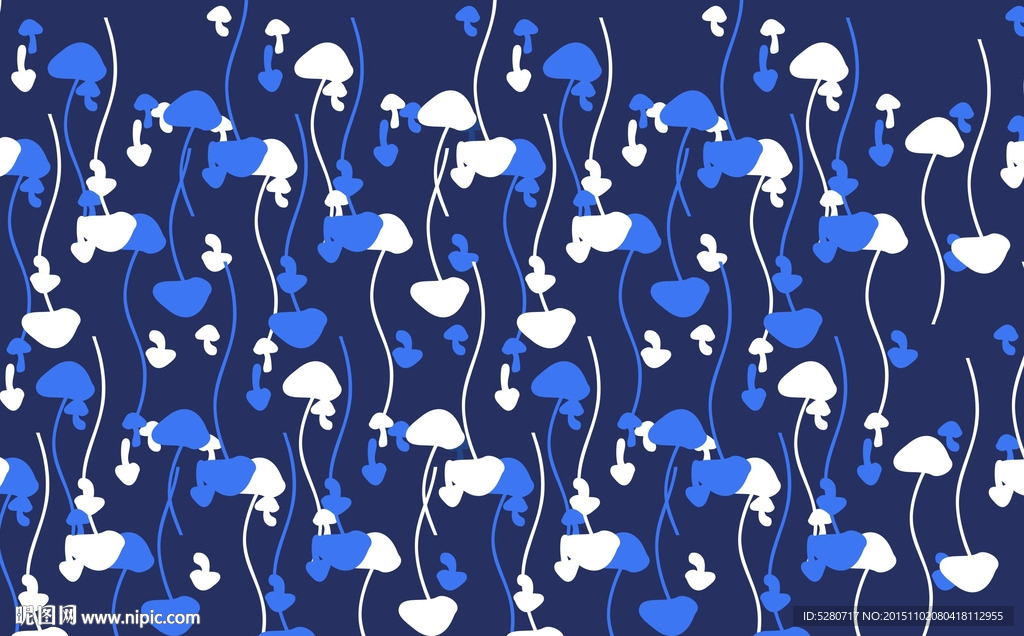 蘑菇图案 面料花版花型 服装
