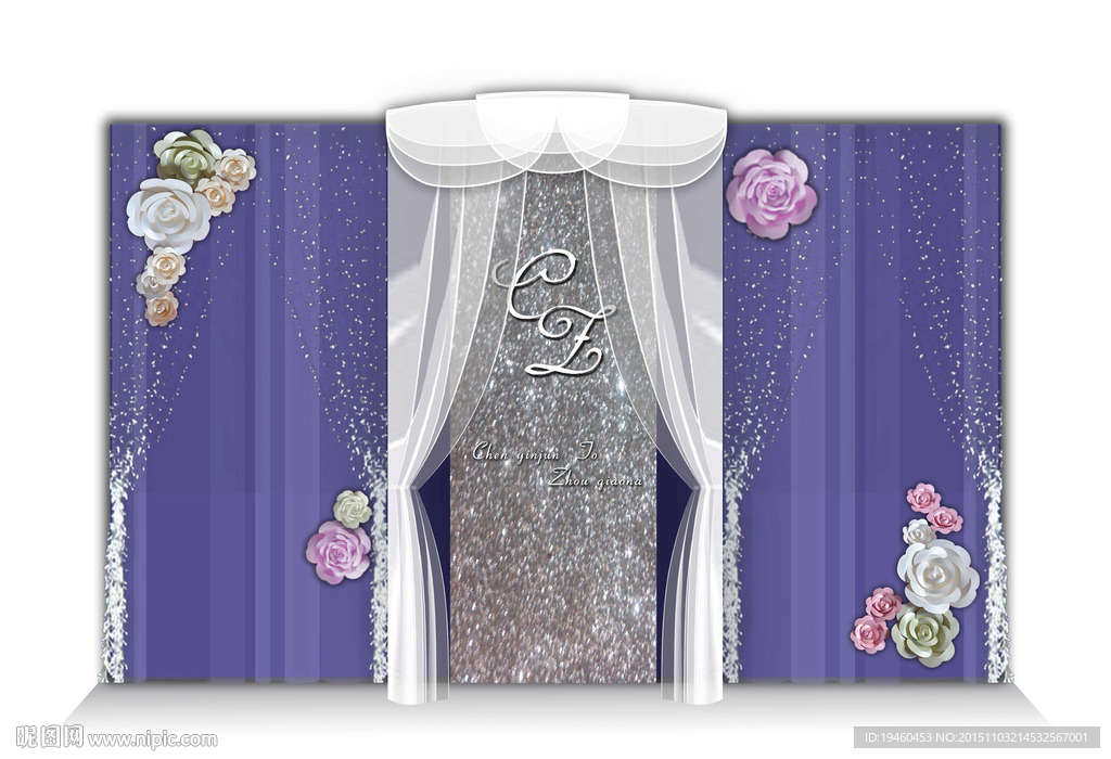 银色系婚礼迎宾