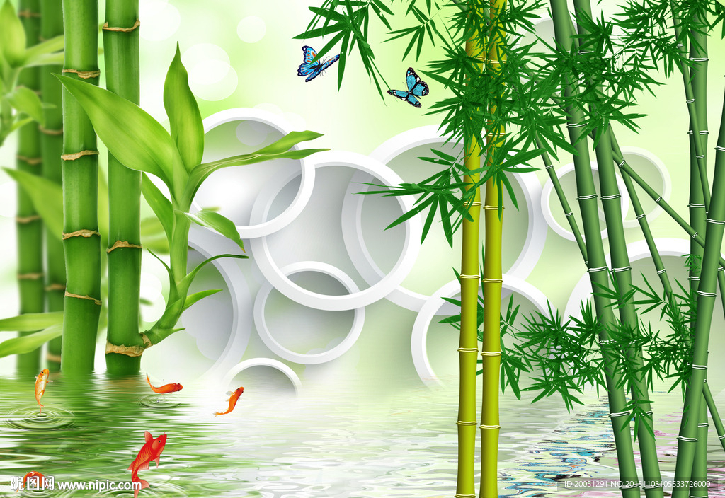 3d竹子背景墙