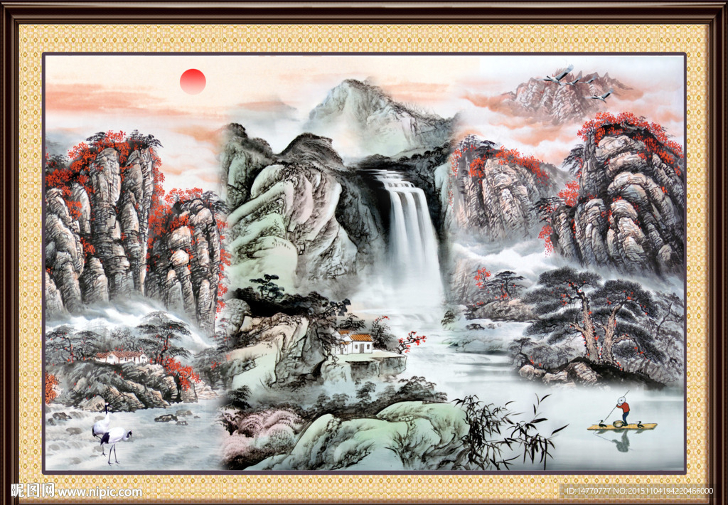 国画山水 高山流水