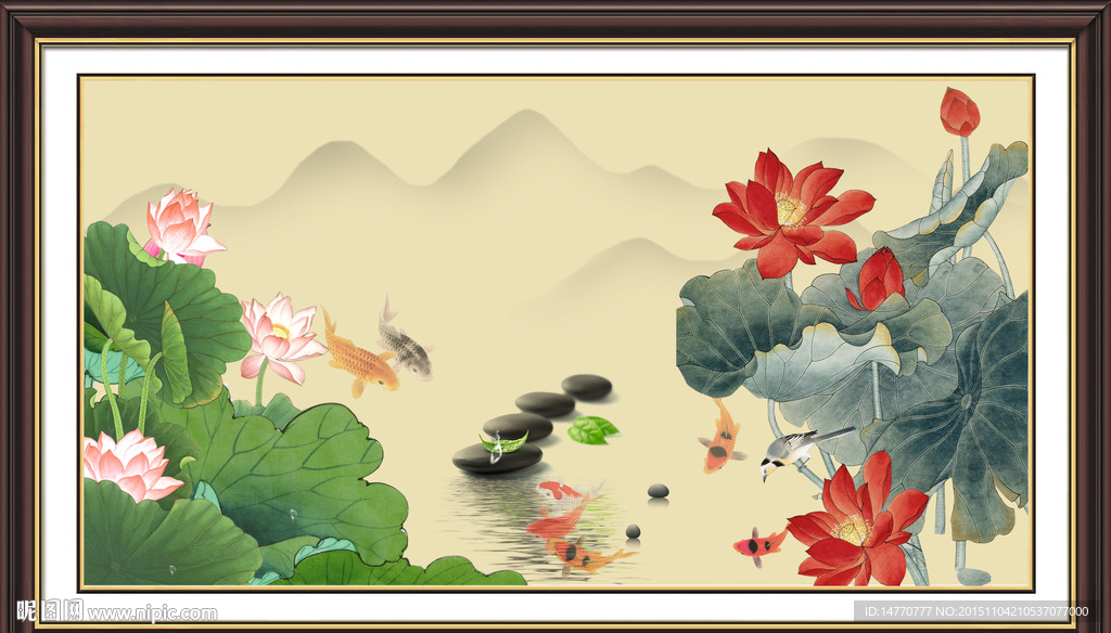 荷花装饰画
