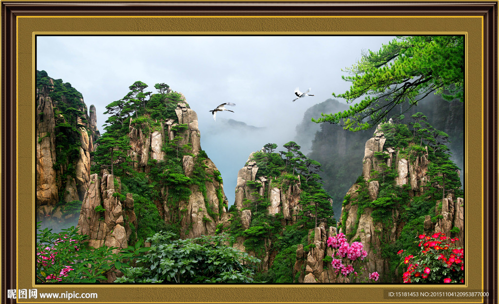 风景画迎客松