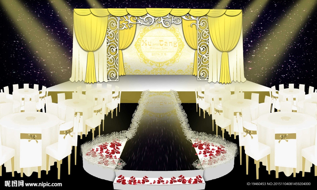 黄色婚礼舞台