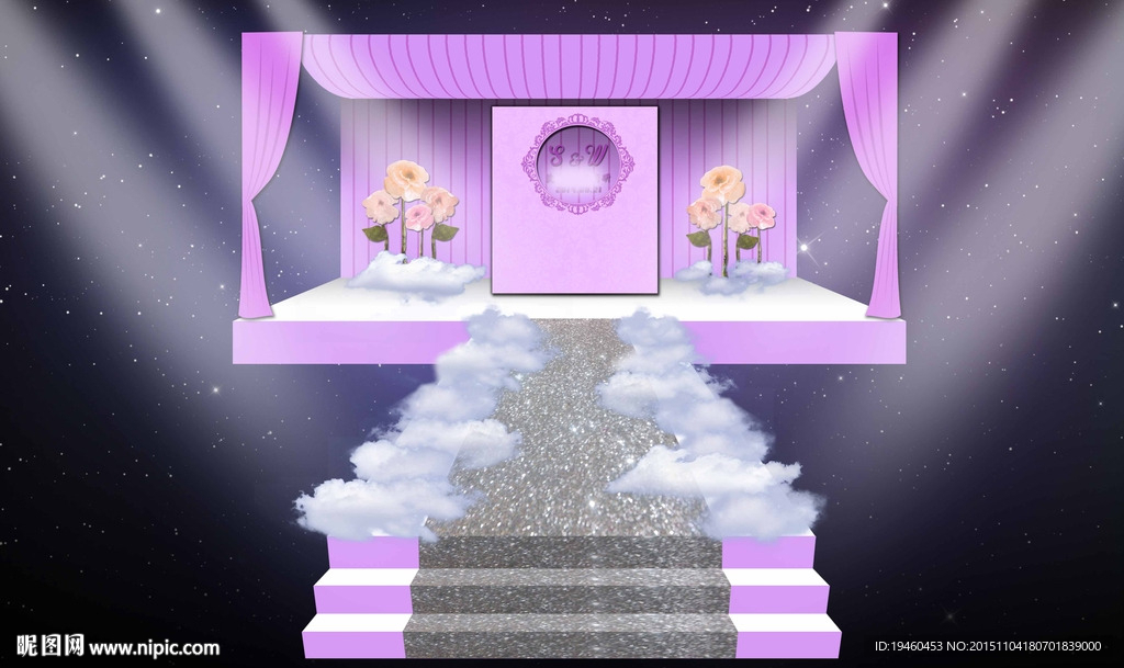 紫色婚礼舞台背景