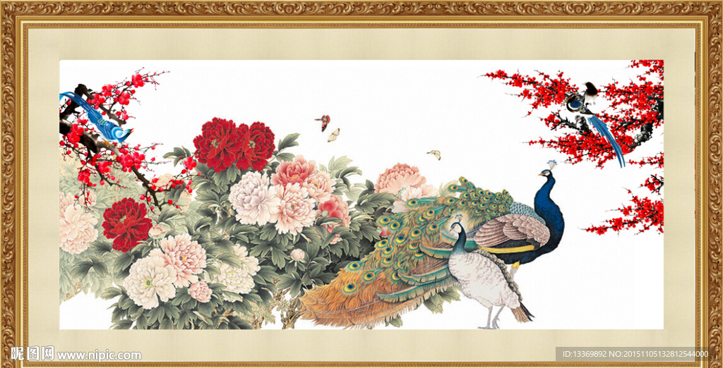 国画孔雀