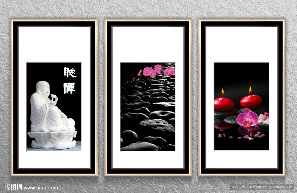 黑白禅境艺术装饰画