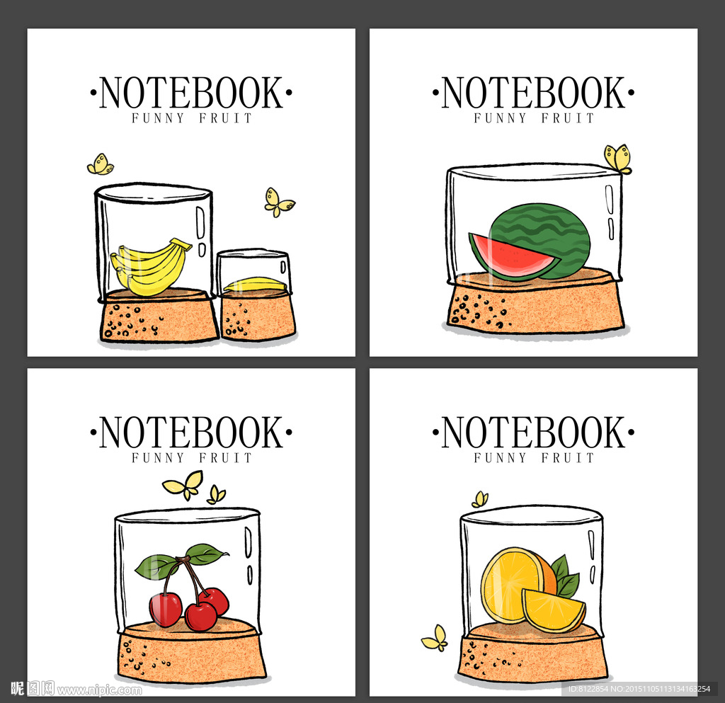 瓶中的水果 卡通系列本子封面