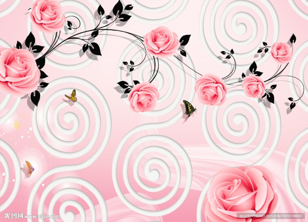 3D玫瑰花